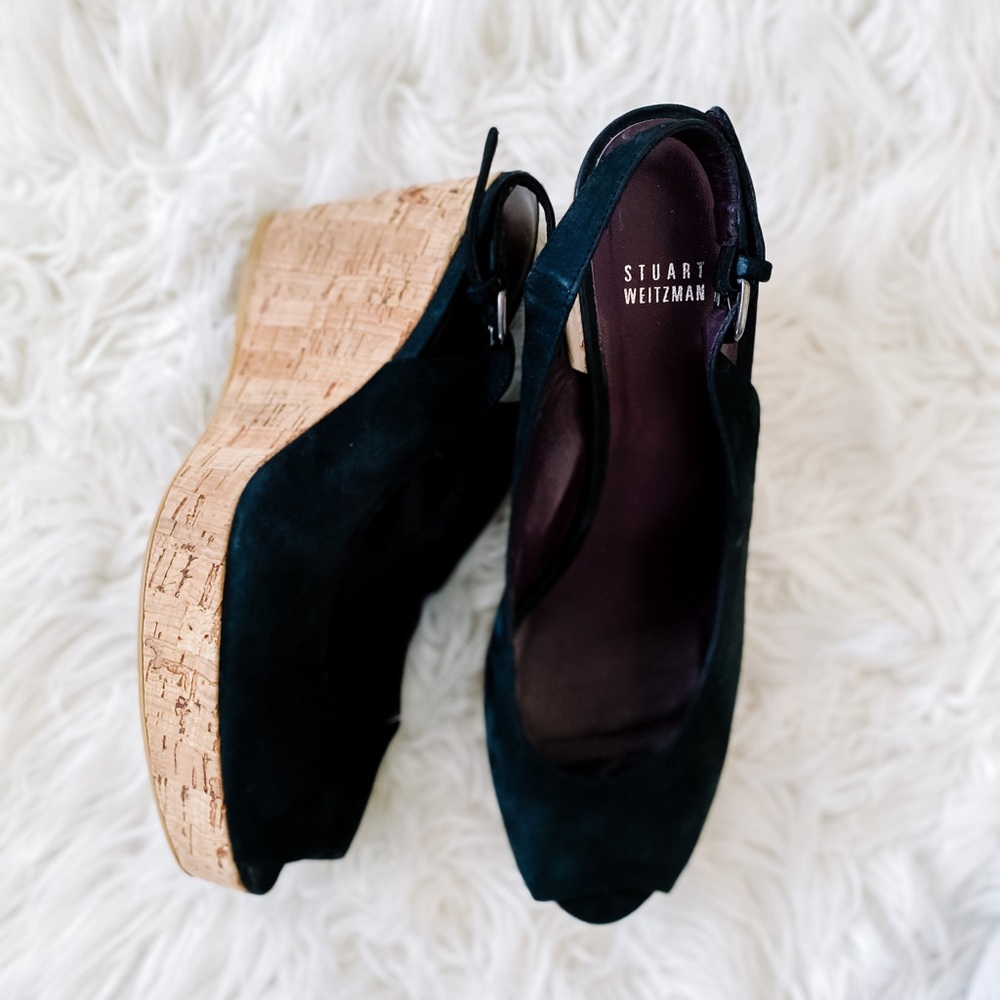 STUART Weitzman Sling Back wedges, SZ 8 EUC - Picture 2 of 12